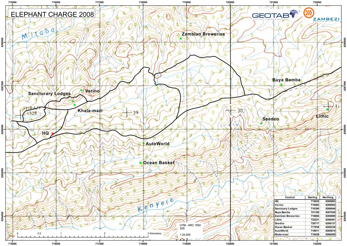 Route map — Elephant Charge 2008