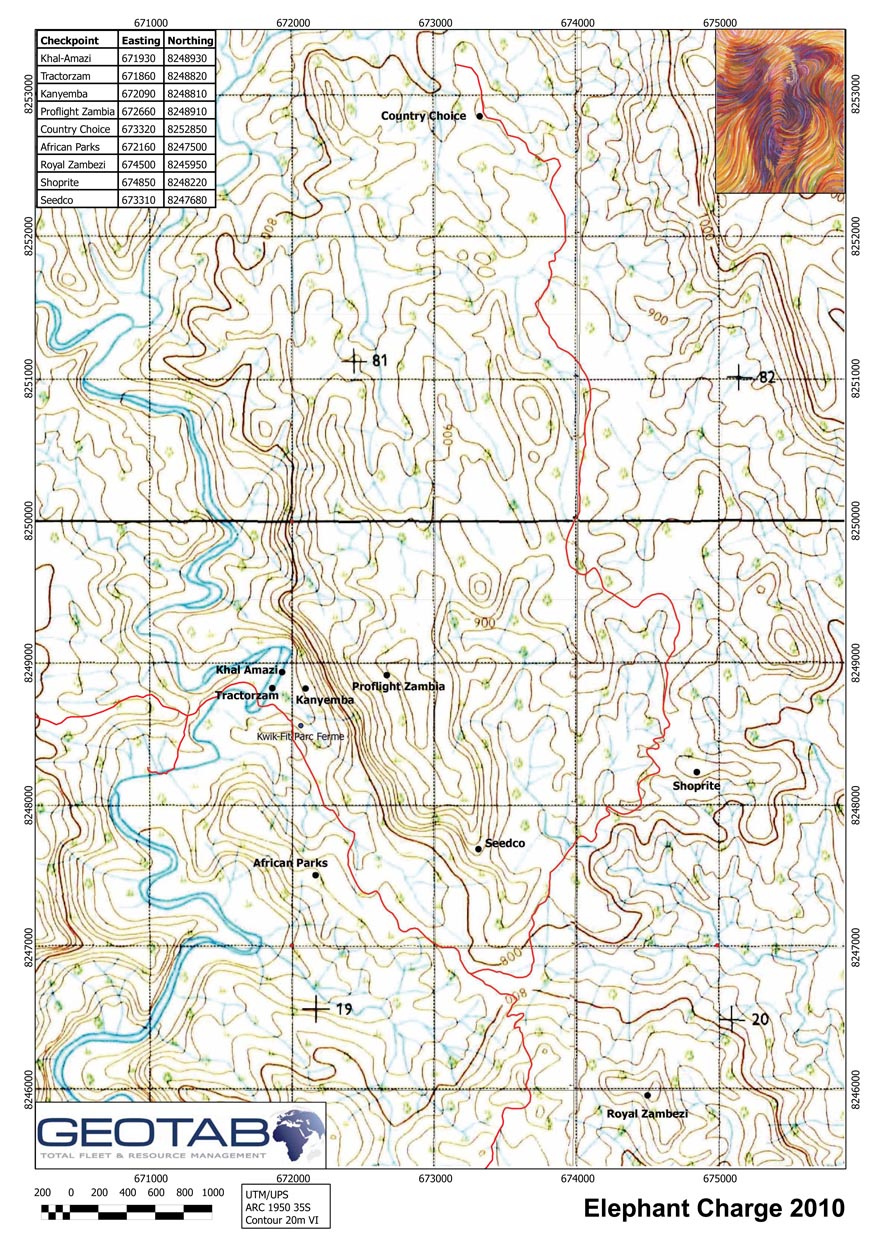 Route map — Elephant Charge 2010