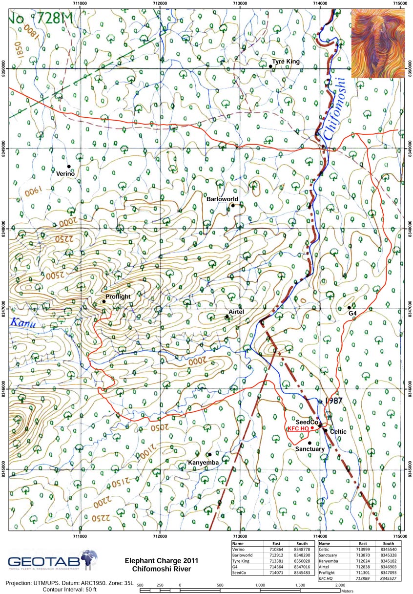 Route map — Elephant Charge 2011
