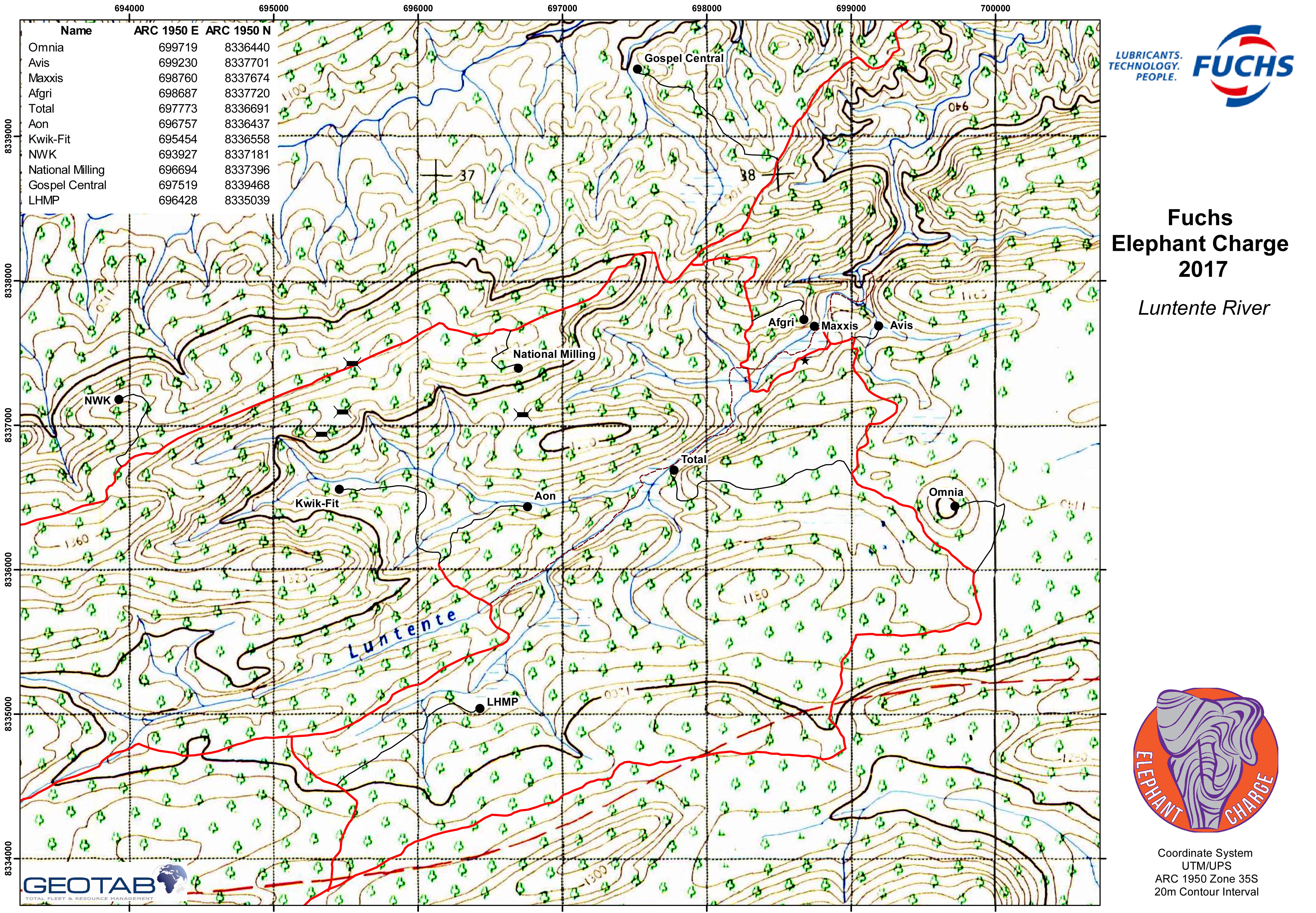 Route map — Fuchs Elephant Charge 2017