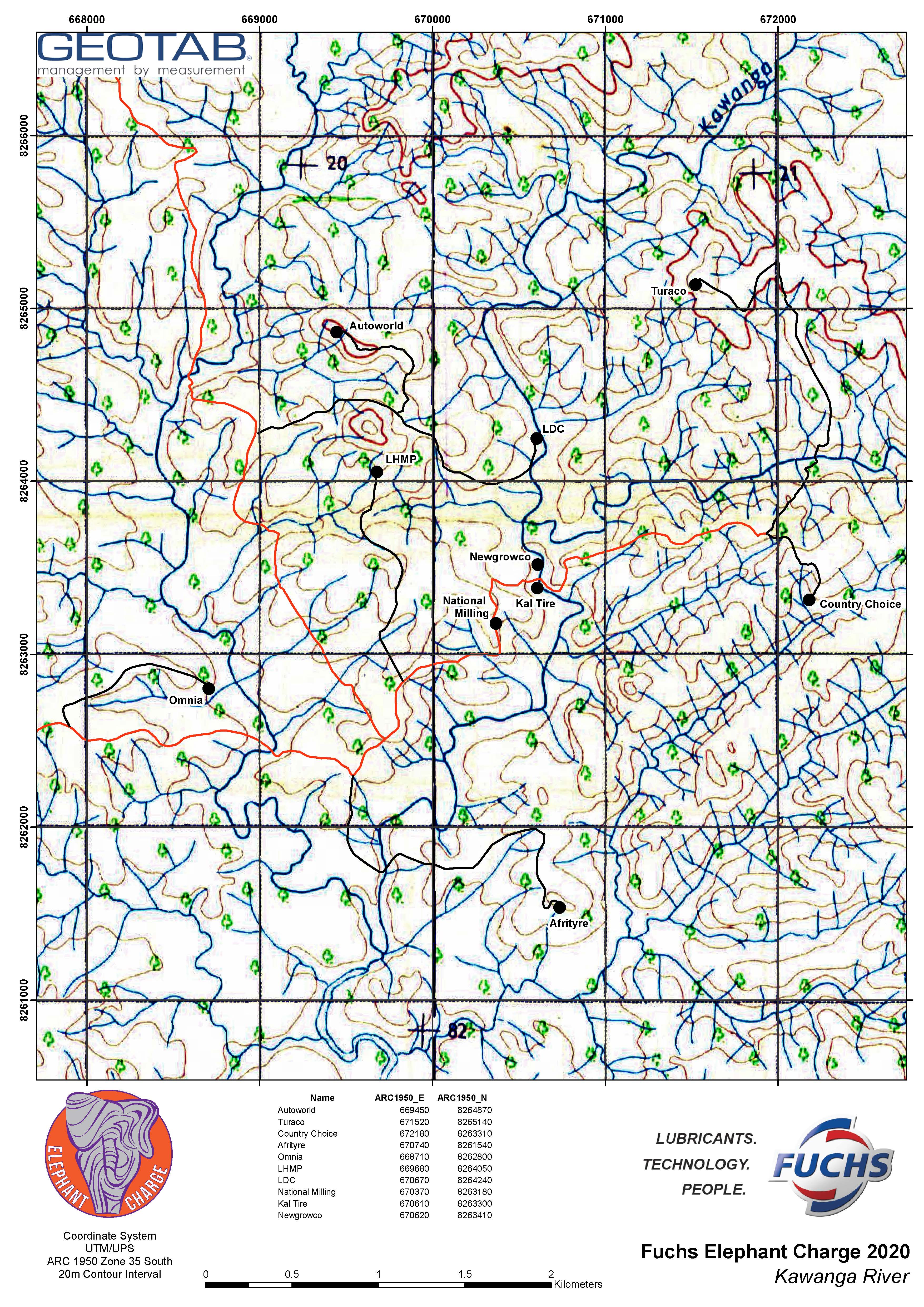 Route map — Fuchs Elephant Charge 2020
