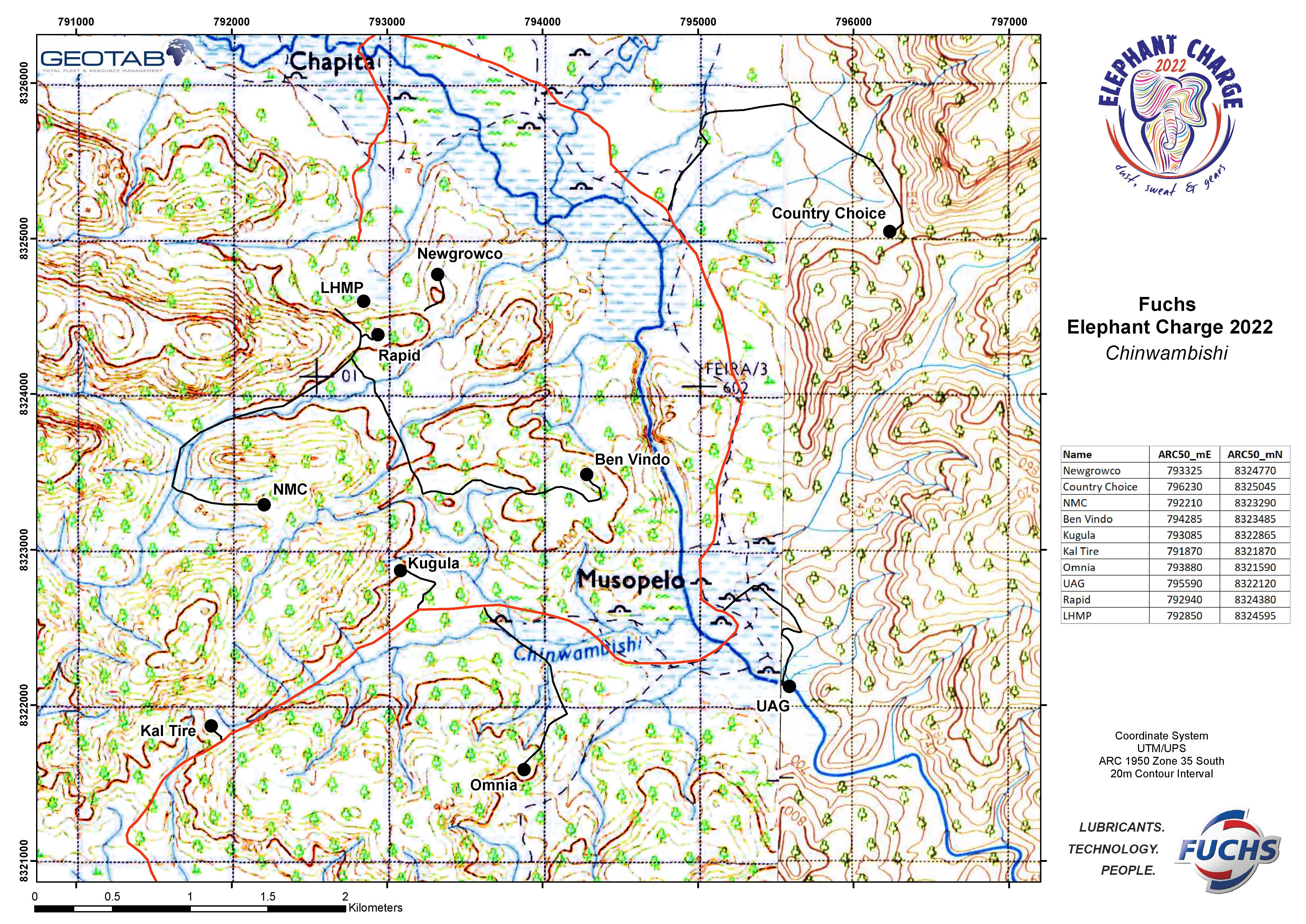 Route map — Fuchs Elephant Charge 2022