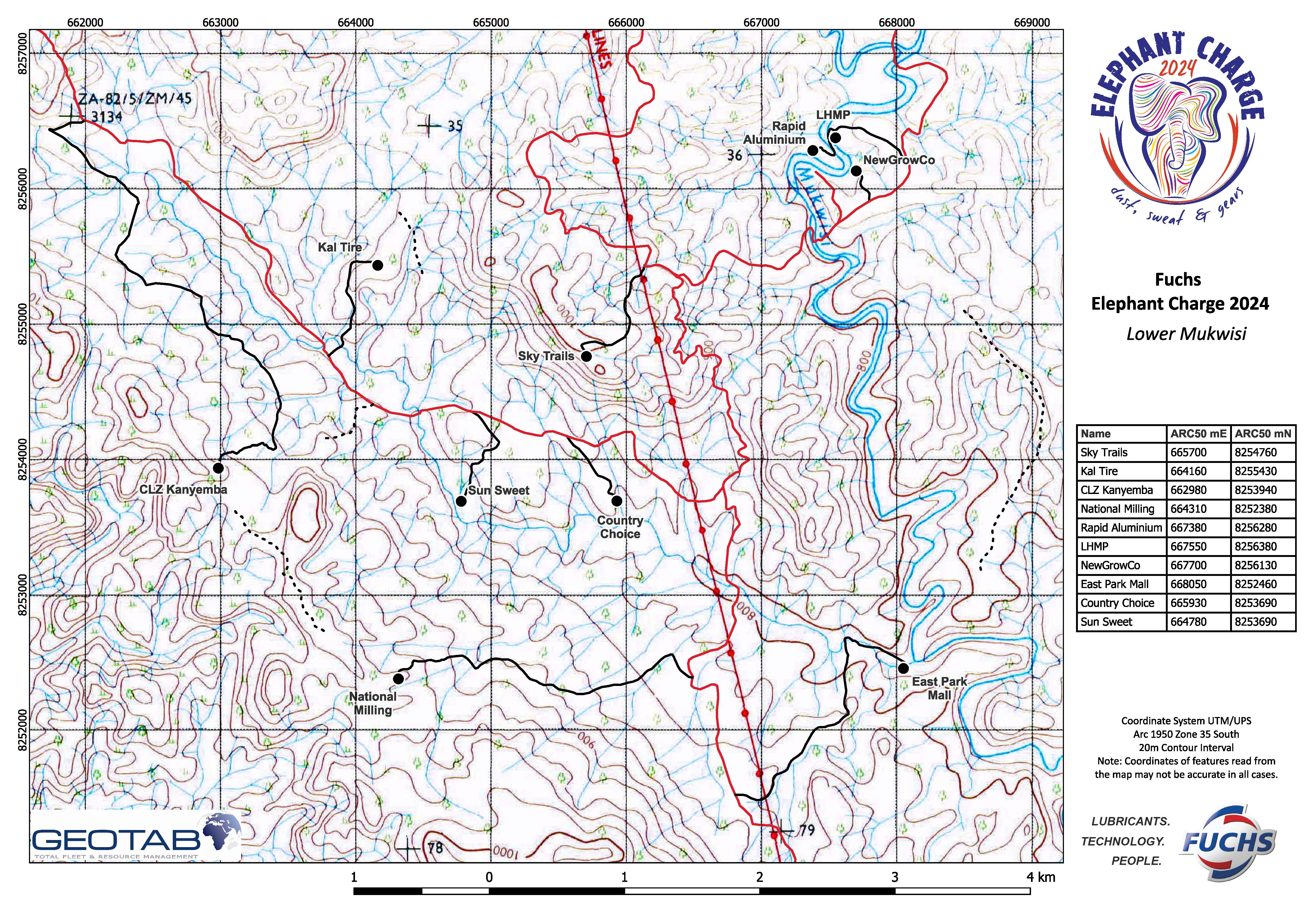 Route map — Fuchs Elephant Charge 2024