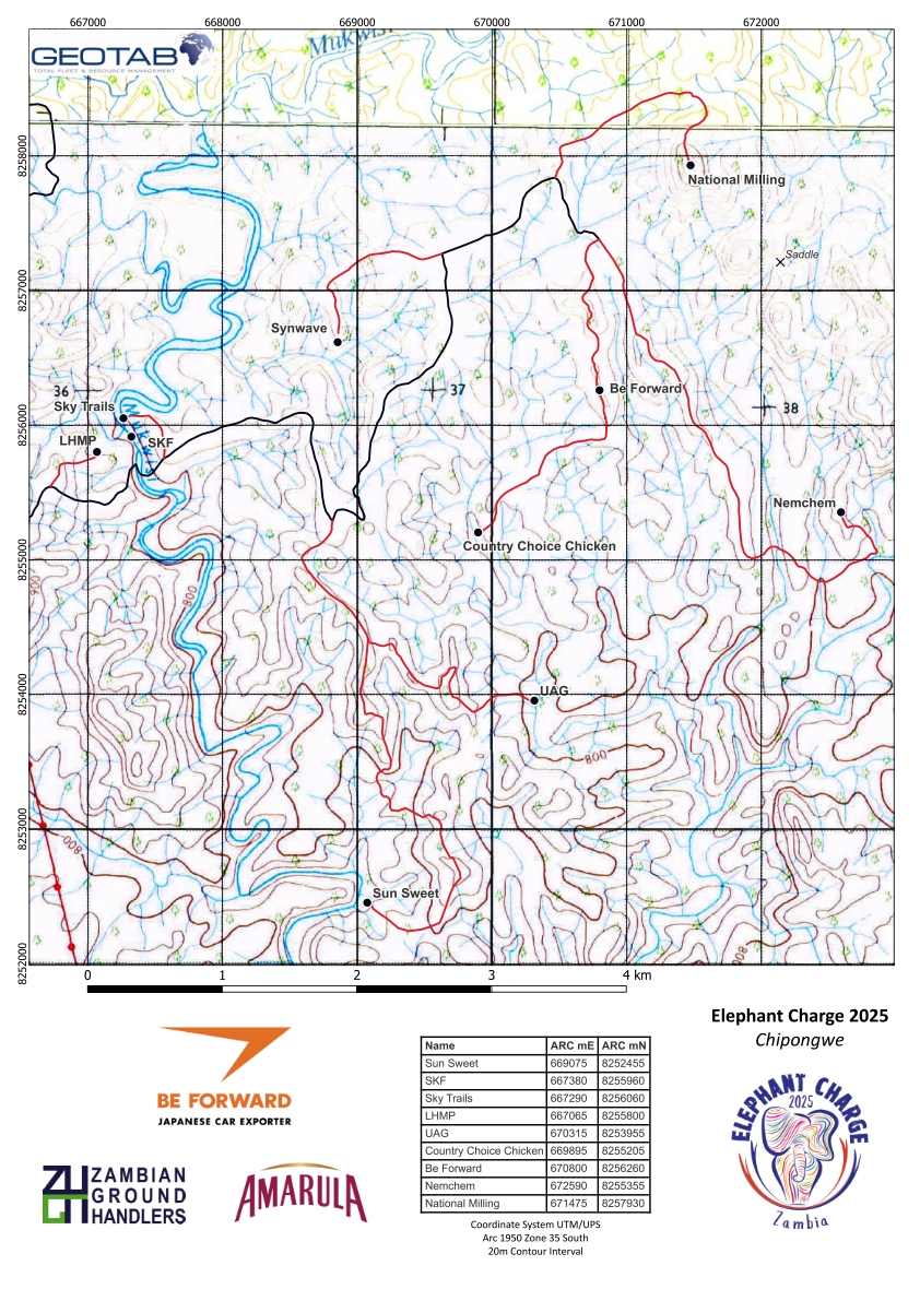 Route map — Elephant Charge 2025